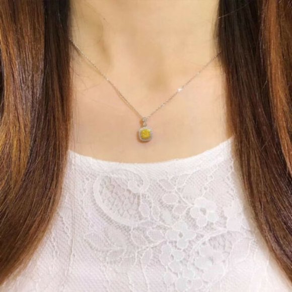 New 925 Silver Citrine  Necklace - Picture 4 of 4